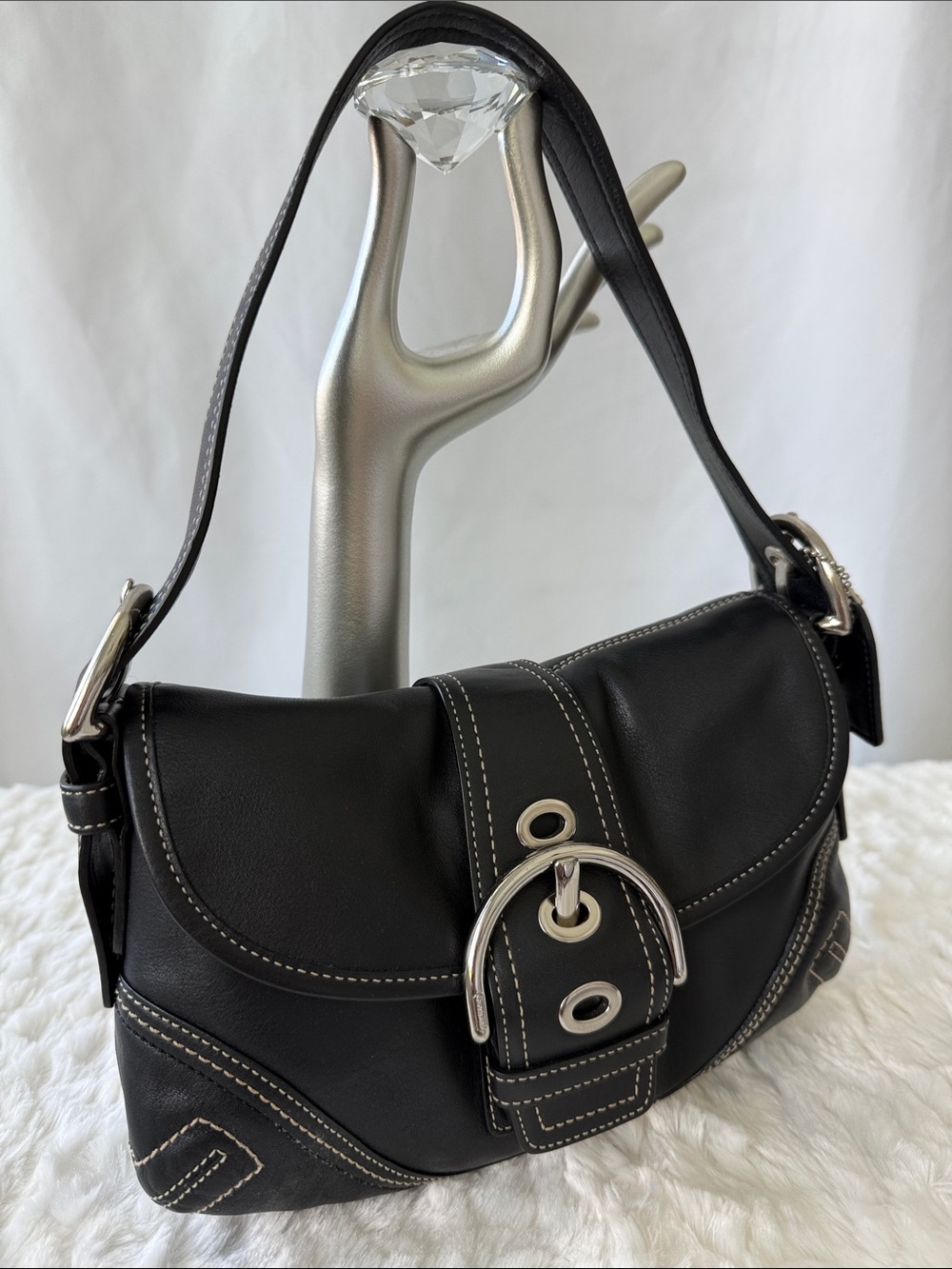 Coach Vintage Y2K Soho Black Leather Shoulder Bag - Picture 3 of 17